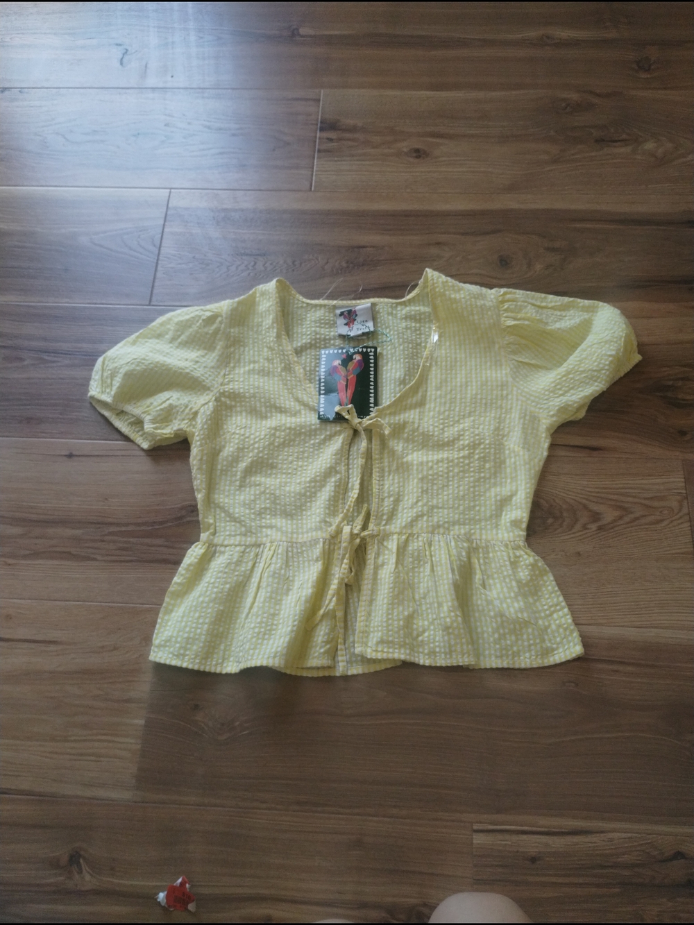 Live 4 Truth Yellow Peplum Tie-Front Blouse